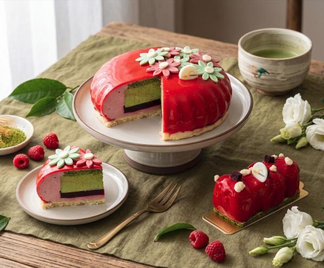 甜藝廊｜覆盆子抹茶慕斯｜全新上市